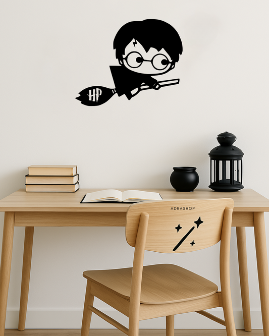 Cuadro decorativo de Harry Potter en su escoba volando