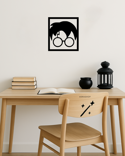 Cuadro en madera MDF de silueta de Harry Potter