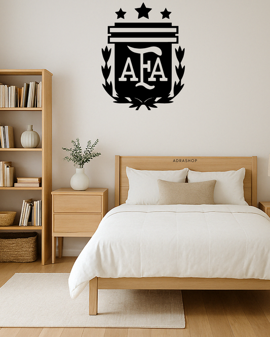 Escudo nacional de Argentina en MDF, decoración patriótica en madera.