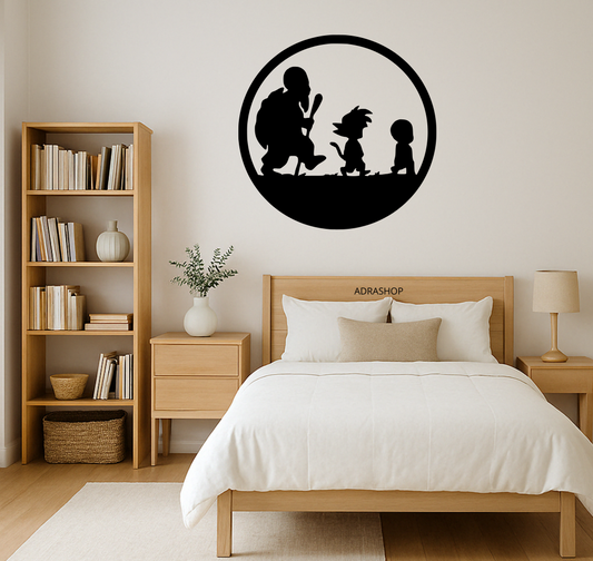 Cuadro decorativo de Goku y otros personajes de Dragon Ball Z, impreso en madera MDF para cuartos temáticos