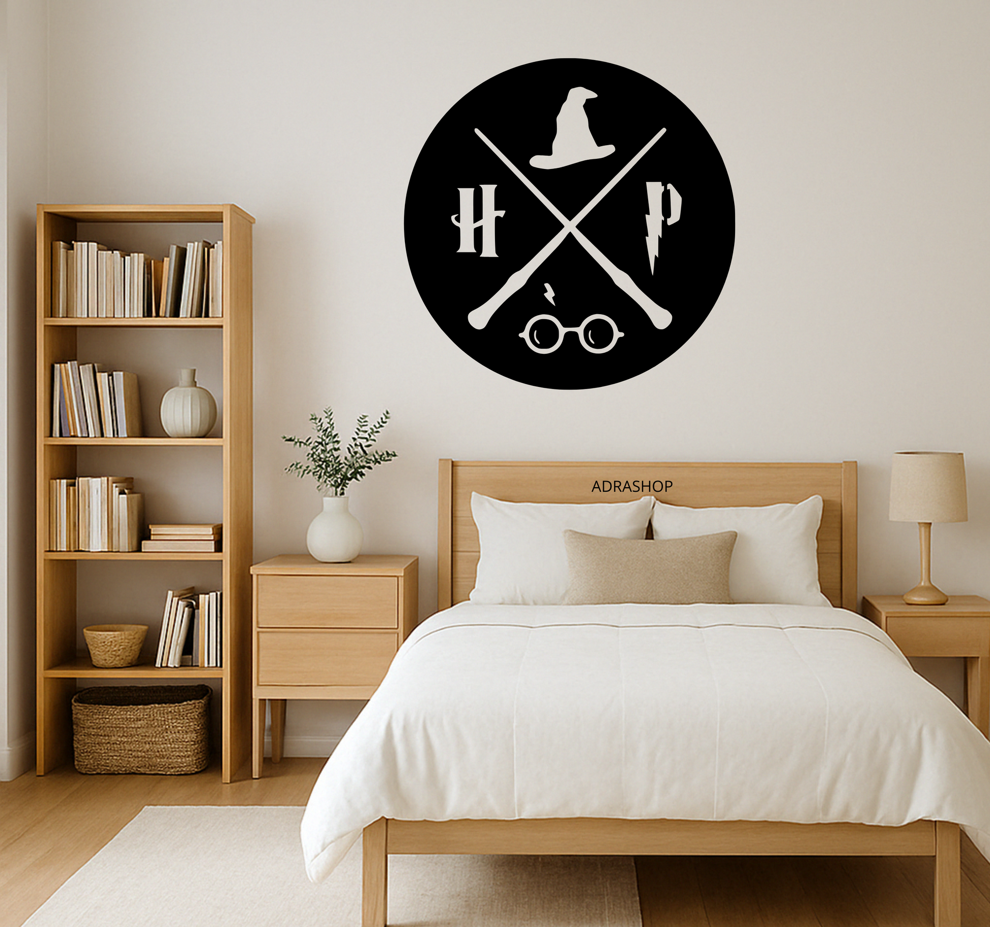 Cuadro en madera MDF de reliquias de la muerta  de Harry Potter