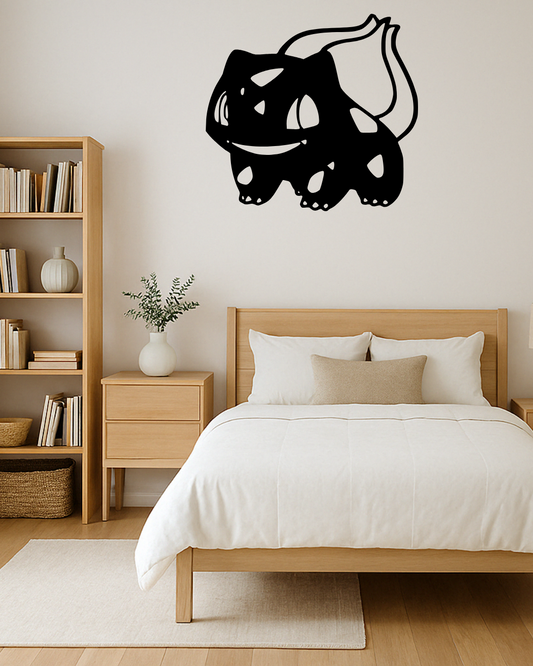 Cuadro de Bulbasaur en MDF, diseño en madera para decoración geek
