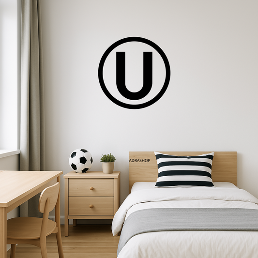 Cuadro de Universitario de Deportes en MDF con logo clásico crema